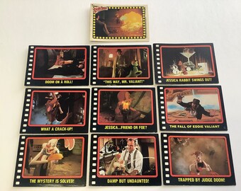 1987 TOPPS/Walt Disney “Who framed ROGER RABBIT” Collector Cards, Set of 10, 9 Cards, 1 Sticker