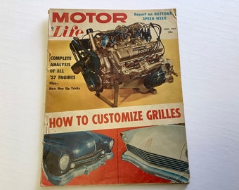 1957 MOTOR LIFE Magazine, “ ‘57 ENGINES “ Volume 6, Number 9, April 1957