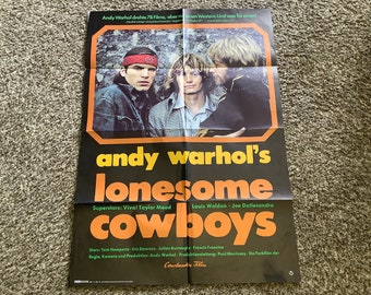 1970’s Andy Warhol’s “LONESOME COWBOYS” Original German Movie Poster, Made in Heidelberg