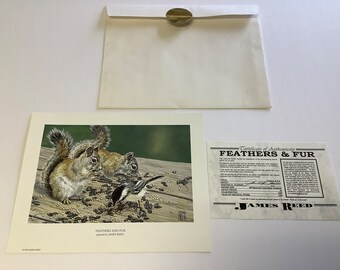 1999 James Reed “FEATHERS And FUR” Print, No. 26/200, New, COA, Original Protective Envelope, Signed