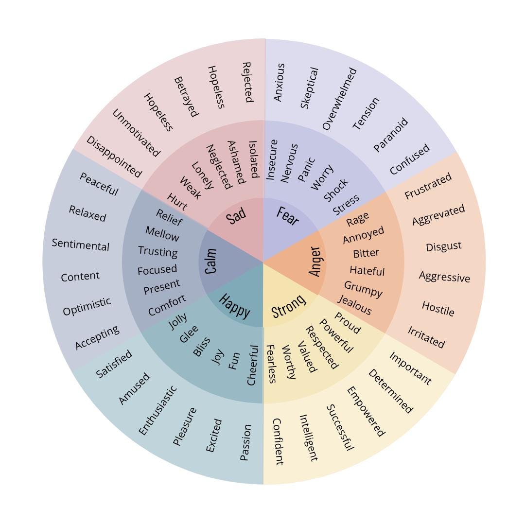 Emotion Wheel Chart: Understanding Feelings and Emotions (psychology ...