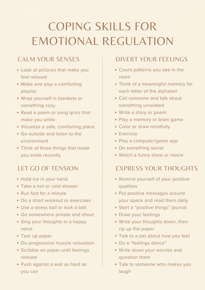 Coping Skills Worksheet | Emotional Regulation Tools | Anxiety Coping ...