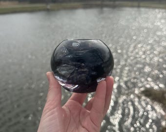 Portacandele in vetro "Cool Moon" di Anna Ehrner per Kosta Boda, Svezia, anni '80.