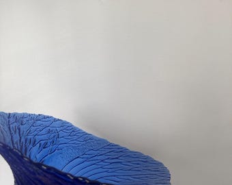 Ciotola Forest in vetro blu cobalto di Pertti Kallioinen Finlandia anni '60