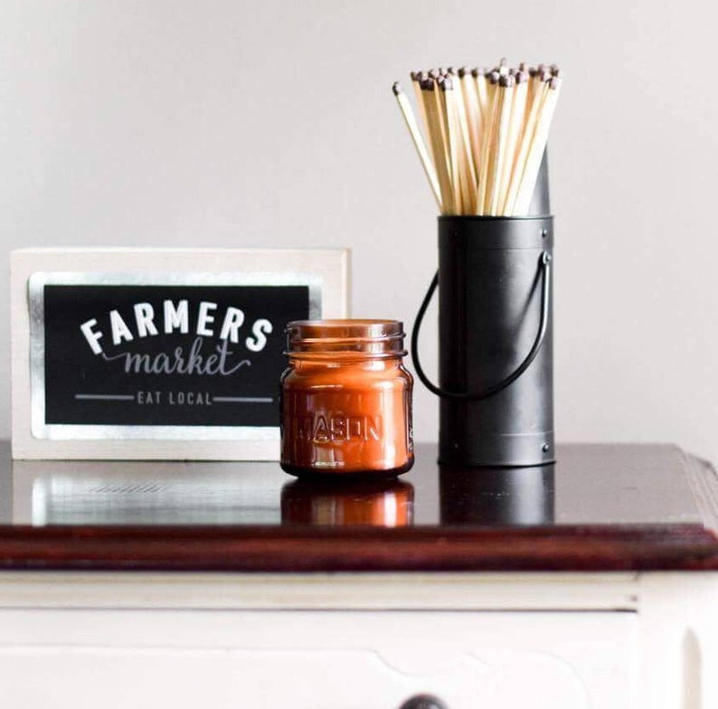 Amber Wood Wick Mason Jar Soy Candle 8oz Woodfire Candle Etsy
