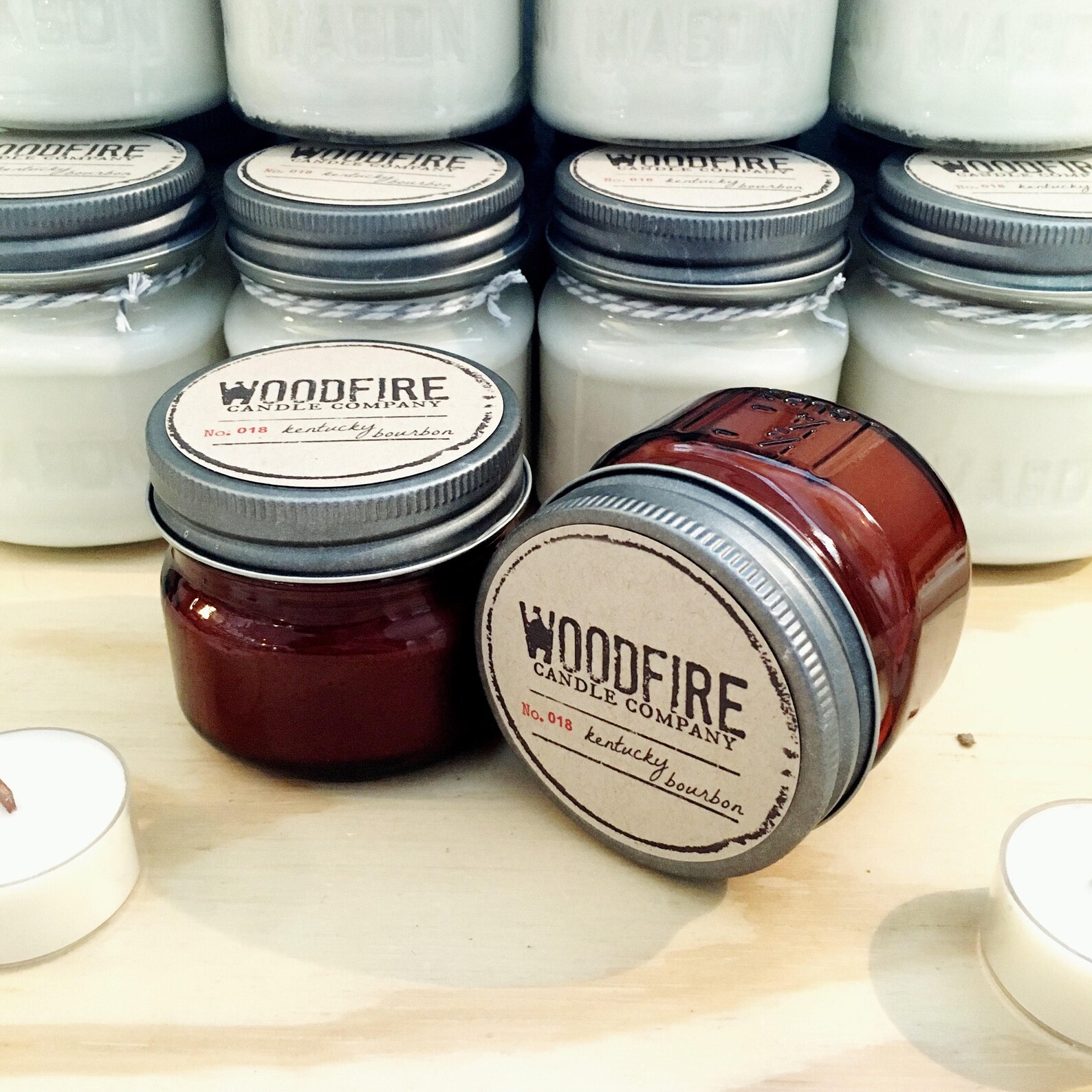 Mini Amber 6 oz Wood Wick Mason Jar Soy Candle Woodfire Etsy