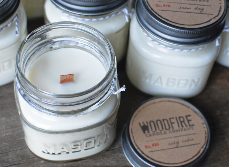 PICK 3 Wood Wick Mason Jar Soy Candle Woodfire Candle Co Etsy