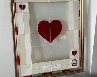 King + Queen of Hearts Wedding Sign | Hand-Painted Vintage Playing Card Decor