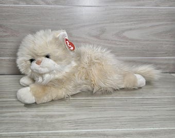 2006 TY Classic Collection CAT Sophisticat White Laying Stuffed Animal Plush NWT