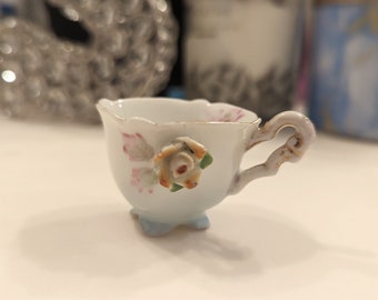 Miniature Occupied Japan Tea Cup, Tiny vintage percaline tea cup, Floral Tea Cup.