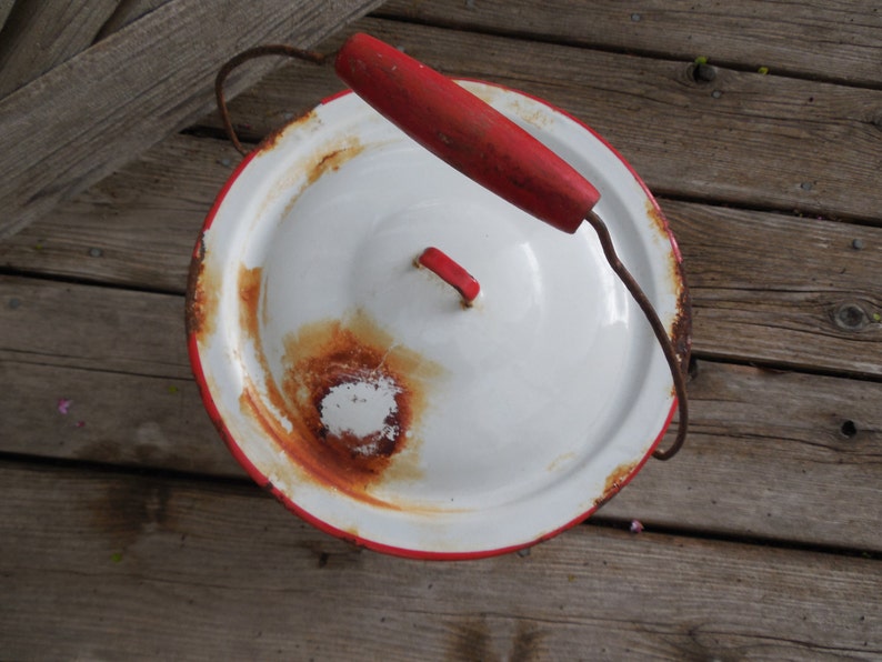 Vintage Enamalware Bucket Antique Metal Pee Pot. Etsy