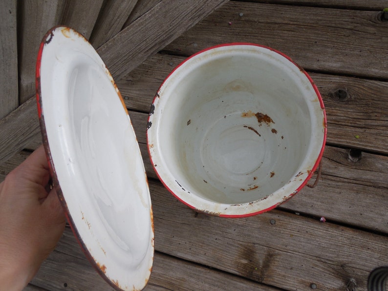 Vintage Enamalware Bucket Antique Metal Pee Pot. Etsy