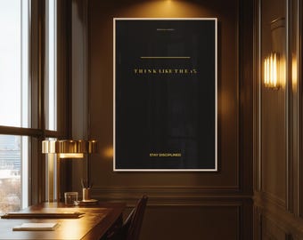 Poster "Pensa come l'1%" | Quadro da parete incorniciato, stampa motivazionale minimalista