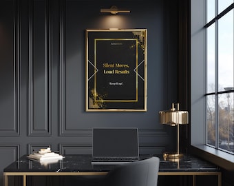 Silent Moves Loud Results poster | Wooden frame motivational wall art