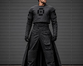 Mandalorian Star Wars donkergrijs pilotenpak 4-delig | Boba fett-cosplayset met vest op maat gemaakt