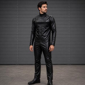 Darth Vader leren vliegpak kostuumset | Aangepaste Sith-cosplayoutfit