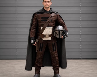 Mandalorian Din Djarin Flight Suit | Beskar Cosplay Set with Cape & Belt