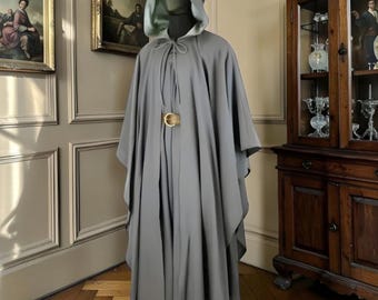 Set middeleeuwse tovenaarsgewaad en mantel, uniseks fantasie-renaissance LARP-kostuum
