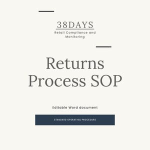 SOP-Vorlage für den Rückgabeprozess in Großbritannien | E-Kommerz-Rückerstattungs-Arbeitsablauf (bearbeitbares Wort)