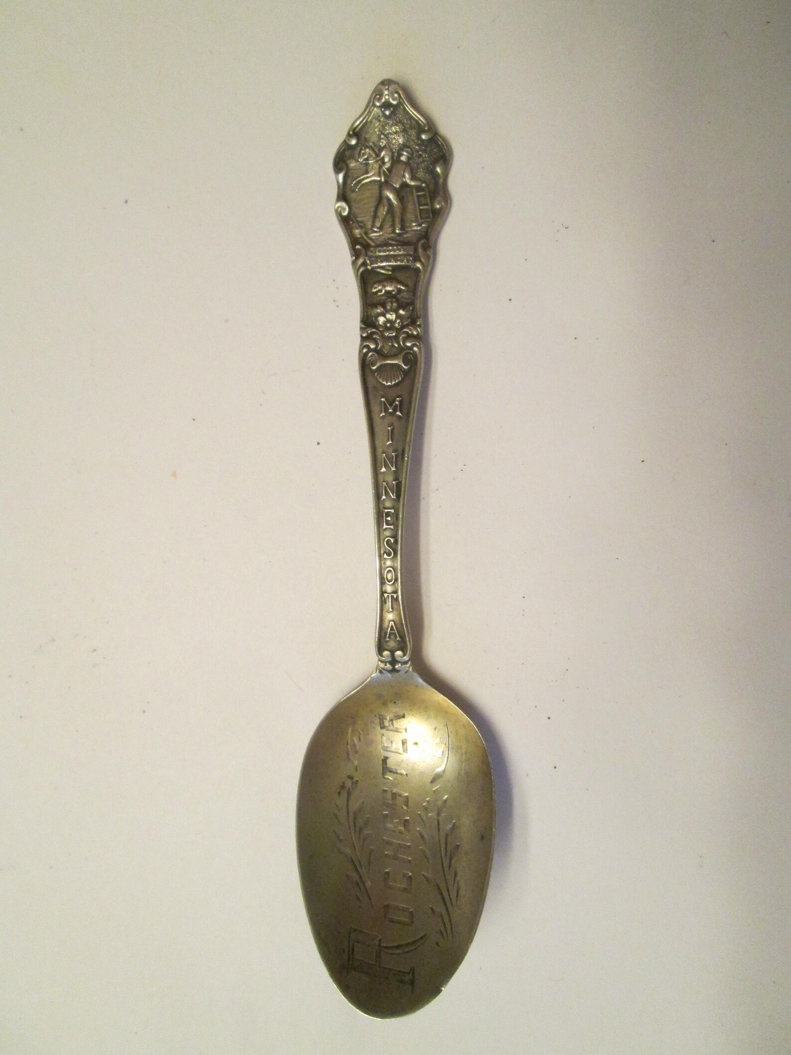 Sterling Silver Spoon Engraved Rochester in the Bowl Minnesota Etsy