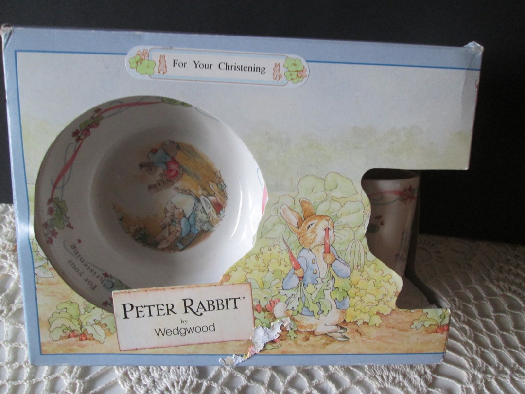 Peter Rabbit Christening by Wedgewood. Never Used 1991 Made in Etsy