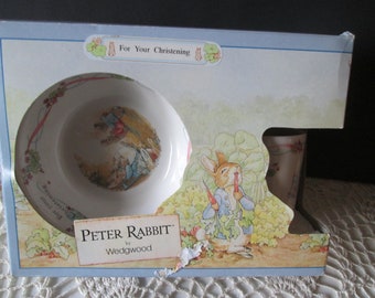 Peter Rabbit Christening by Wedgewood. Never Used 1991 Made in England