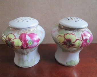 Vintage Flowered Salt and Pepper Shakers