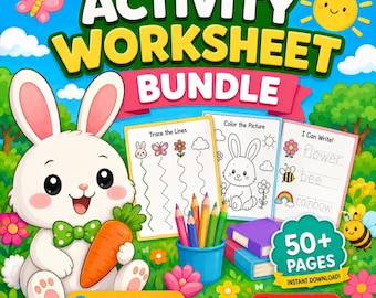 Spring Activity Book for Kids | Coloring, Writing, Brain Games (PDF Download)