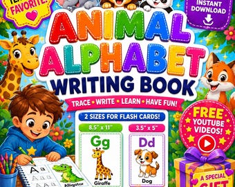 Alphabet | Animals | ABC Learning Coloring Book (PDF Download)