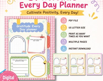 Gratitude Every Day Planner | Positivity, Mindfulness, Journal (Digital Download)