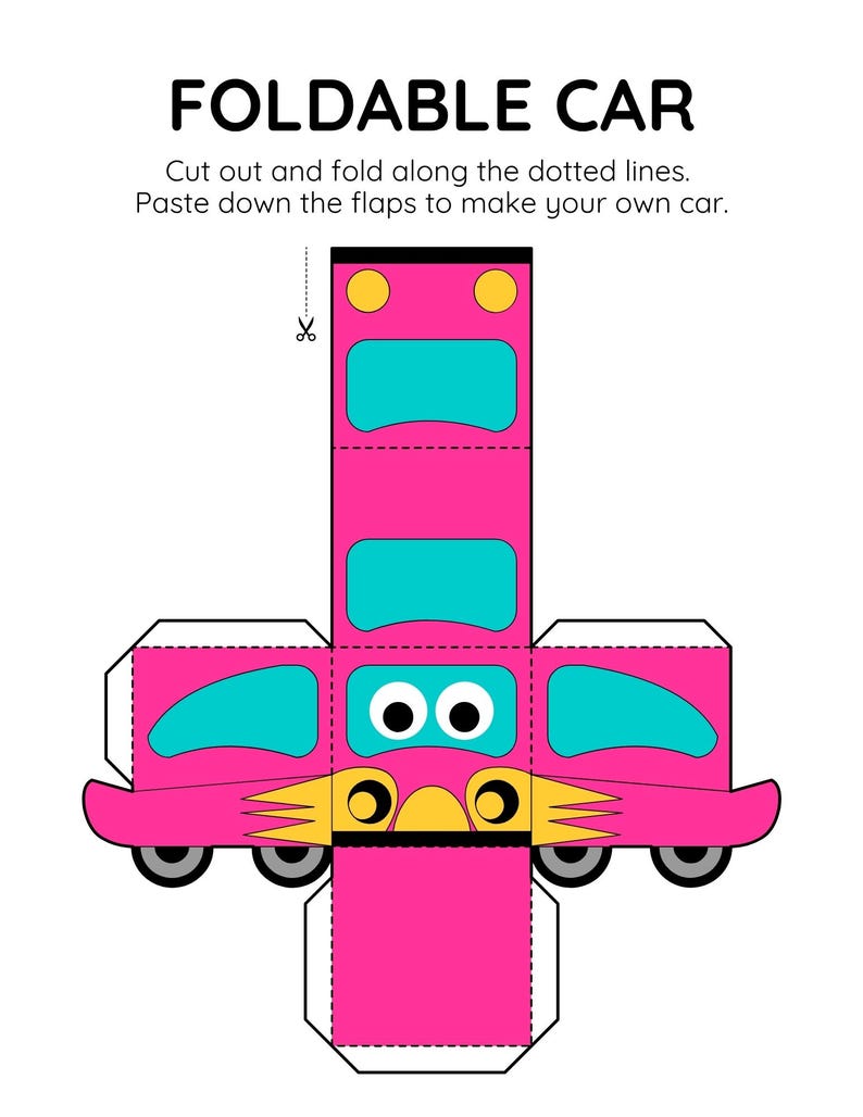 Foldable Vehicles Activity Book | Origami Cars, Coloring, Dot-to-dot ...