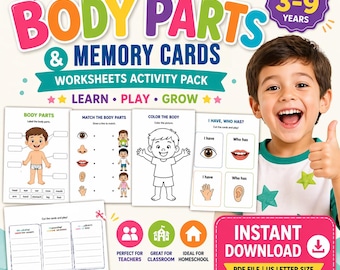 Body Parts | Kids Activity Book Printable PDF