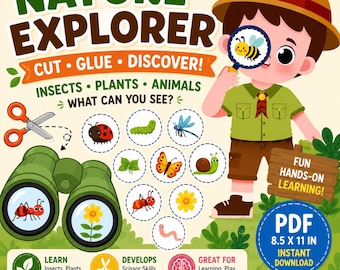 Nature Explorer Insect Craft Activity | Cut, Glue, Discover (PDF Download)