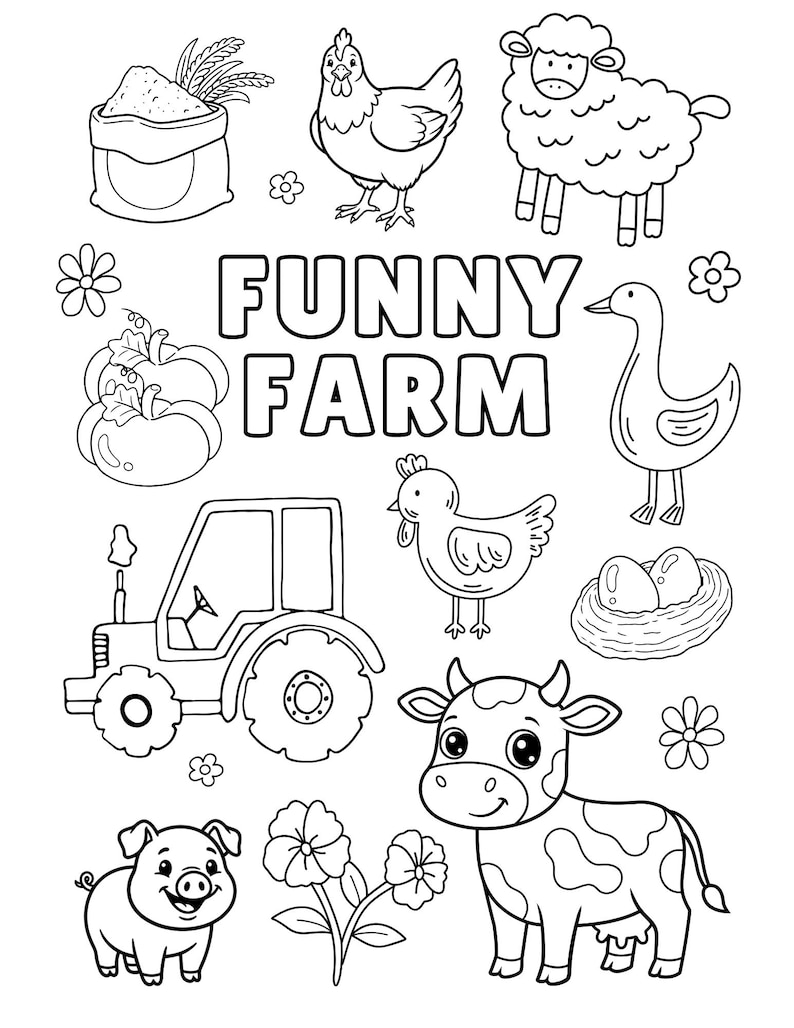 Farm Animals Printable Worksheets | Flashcards, Cut and Paste, Matching ...
