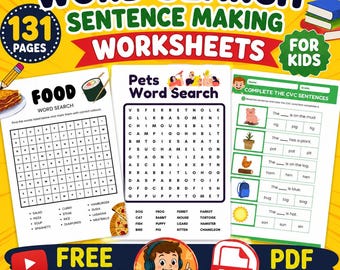 Kids English Workbook | Word Search, Sentence Writing, Vocabulary (PDF Download)
