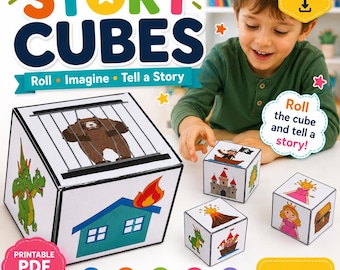 Story Cubes Printable PDF | Roll and Tell Story Game (Digital Download)