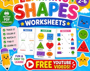 Shapes Learning Workbook | Preschool Printable