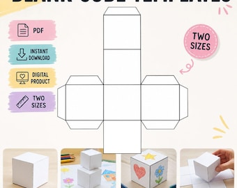 Blank Cube Templates, Printable Craft Activity (Digital Download)