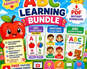 Kids Activity Book Printable | Preschool Worksheets | Instant Download + FREE YouTube Learning Videos