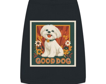 Dog Tank Top - Vintage “Good Dog” Floral Pet Tee