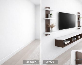 Modern TV Unit with Shelves – Before After Look