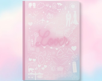Lover Aesthetic Journal | Lover Inspired Notebook | Pink Pastel Diary with Icon Collage | Gift for Lover Fans