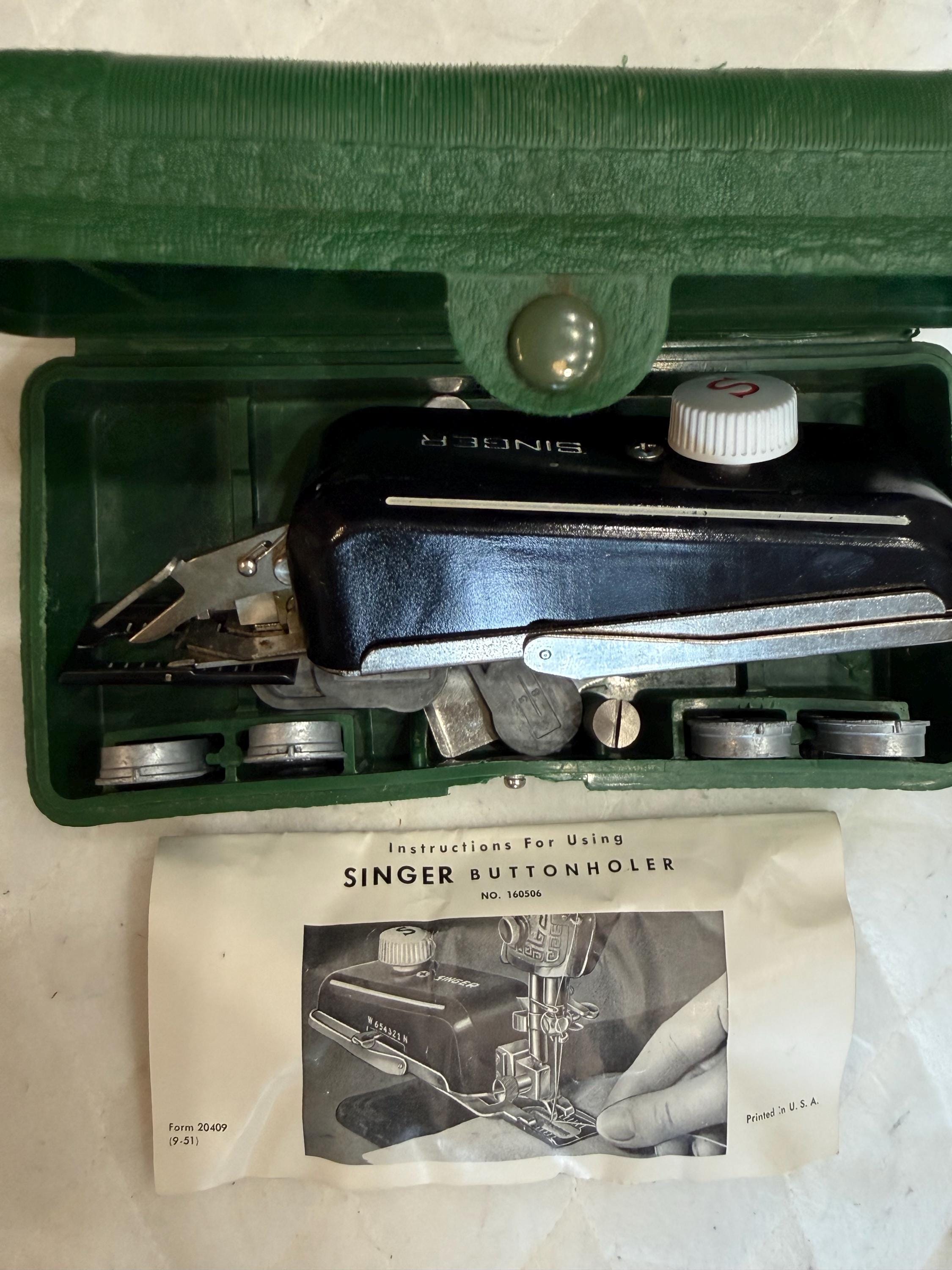 専用4 Singer 160506 Buttonholer Sewing Machine Attachment With Case Tool