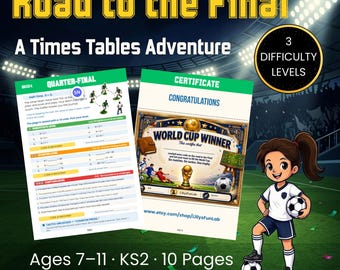 Football Multiplication & Times Tables Worksheets | World Cup Soccer Maths KS2 | Grades 2-5 | PDF | Ages 7-11