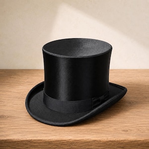 Schwarzer Seidenhut, viktorianische formelle Hochzeit Steampunk Topper