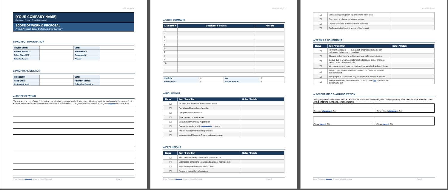 Construction Contractor Forms Bundle | Estimating, Project Management ...