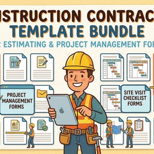 Construction Contractor Forms Bundle | Estimating, Project Management, Site Visit Checklists (Digital Download)
