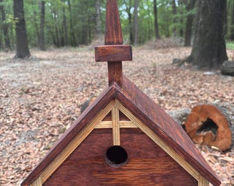 Wooden Church Birdhouse with Water Seal Protection