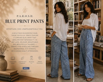 Calça pantalona P.A.R.O.S.H. com estampa de leopardo azul, modelo resort de designer italiano (nova com etiqueta).
