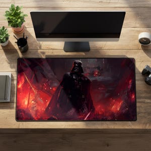 Darth Vader Mouse Pad, Star Wars Sith Mousepad, Dark Sci Fi Desk Mat, Galactic Gaming Desk Setup, Empire Desk Decor, Gamer Gift